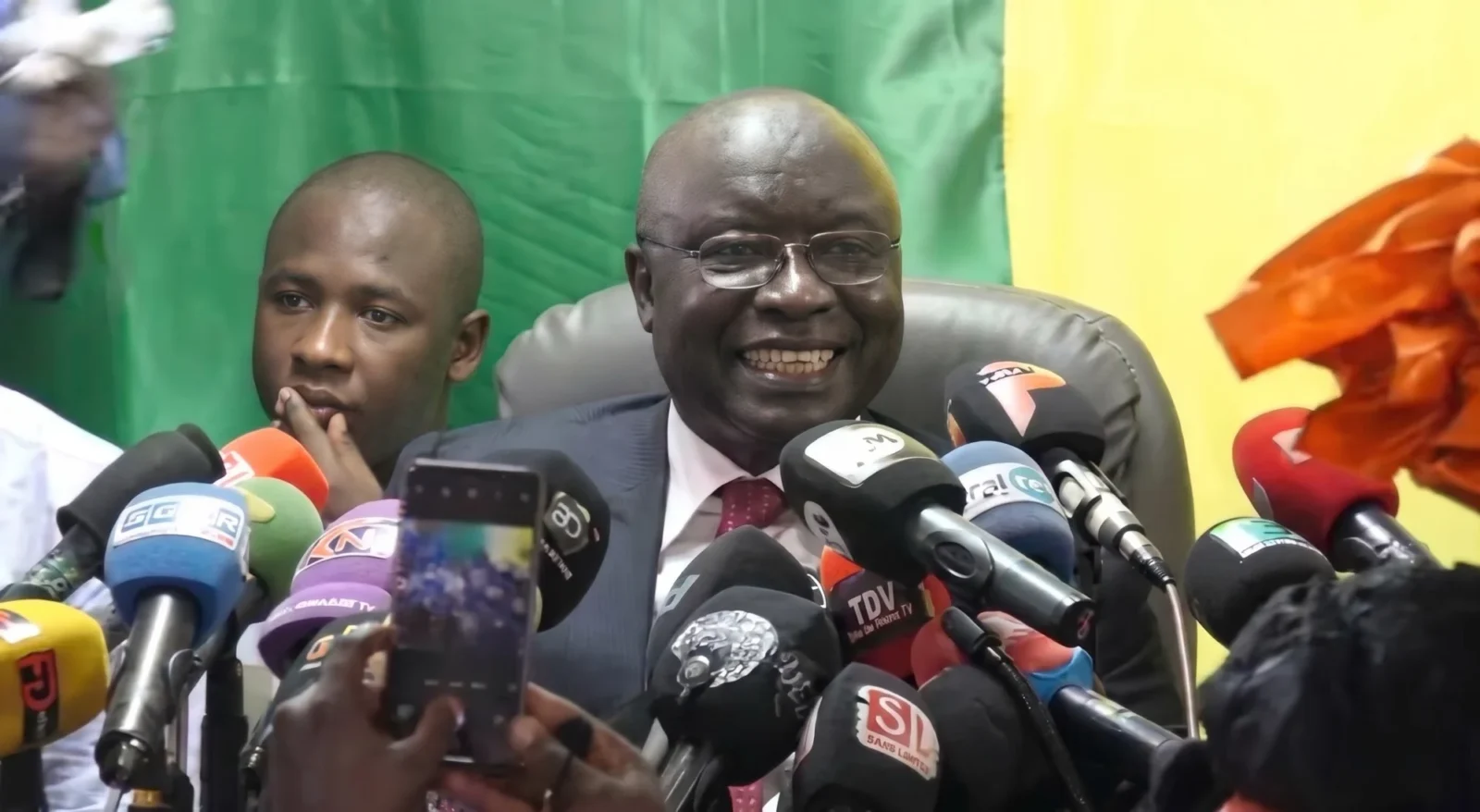 Idrissa Seck, président du parti Rewmi, lors d'une intervention politique.