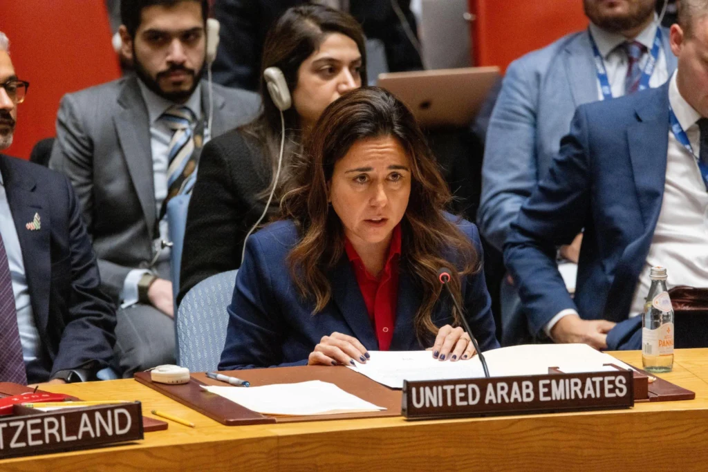 Lana Nusseibeh s'exprimant au Conseil de sécurité des Nations unies